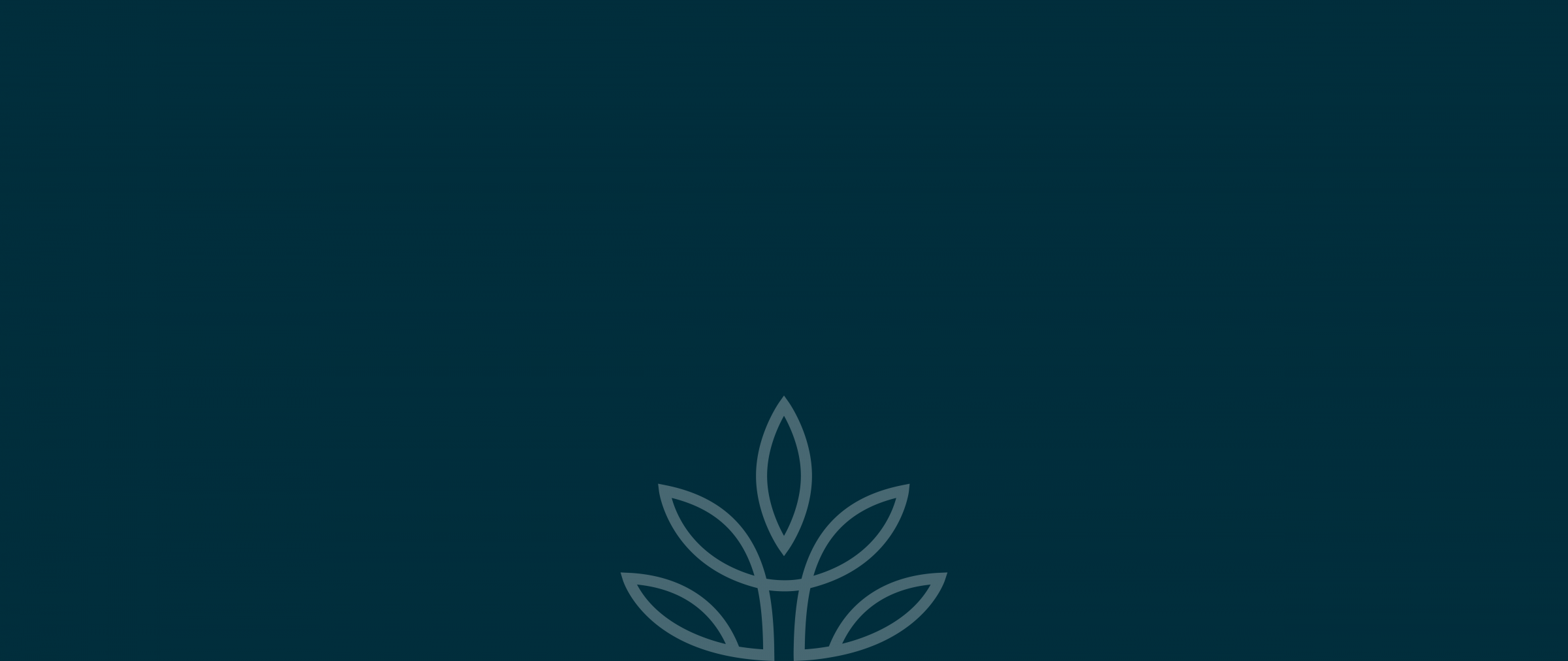Minimalist leaf logo on dark background.
